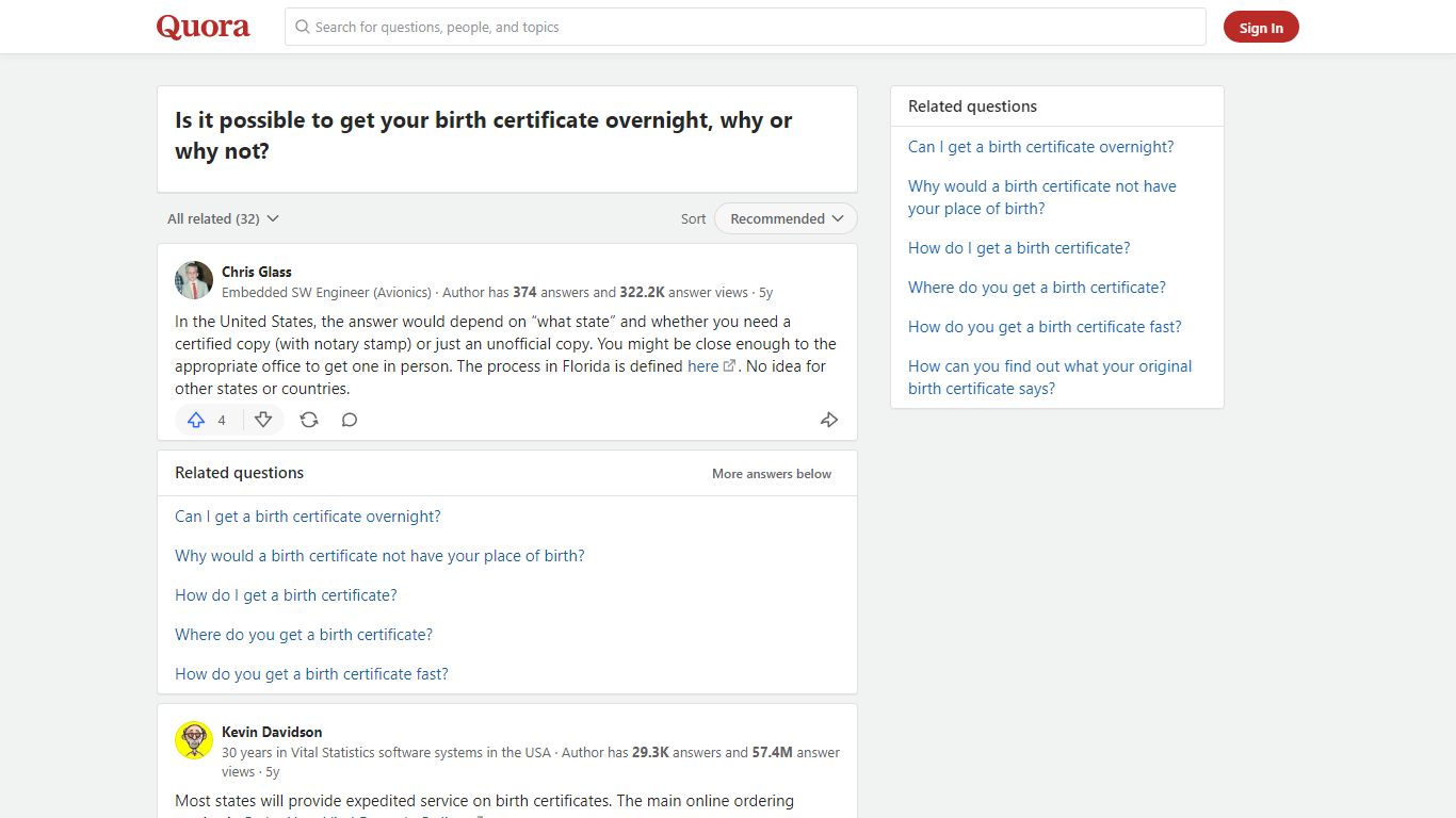 Is it possible to get your birth certificate overnight, why or ... - Quora